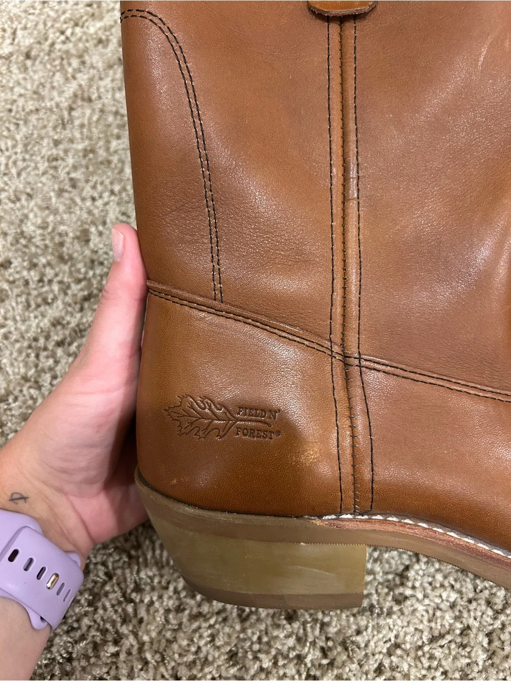 Men's Brown Leather Pull-On Boots